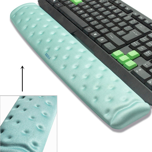 BRILA Memory Foam Keyboard Wrist Rest Support Pad Cushion for Computer, Laptop, Office Work, PC Gaming, Non-Slip Wrist Pain Relief (Aquamarine