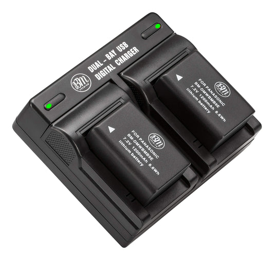 BM Premium 2 Pack of DMW-BMB9 Batteries and Dual Bay Battery Charger for Panasonic Lumix DC-FZ80, DC-FZ80D, DMC-FZ40K, DMC-FZ45K, DMC-FZ47K