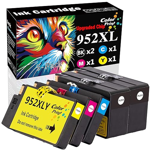 5-Pack 2020 New Chip Colorprint Compatible 952XL 952 Ink Cartridge for OfficeJet Pro 8710 8720 7740 8740 7720 8730 8210 8715 8216 8725 8702 Printer