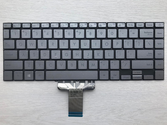 Senlinxiaowu Original New for ASUS Zenbook 14 Q407 q407i US Laptop Keyboard, Backlit, US English, Gray, 104 Keys, Plastic, Wired, QWERTY