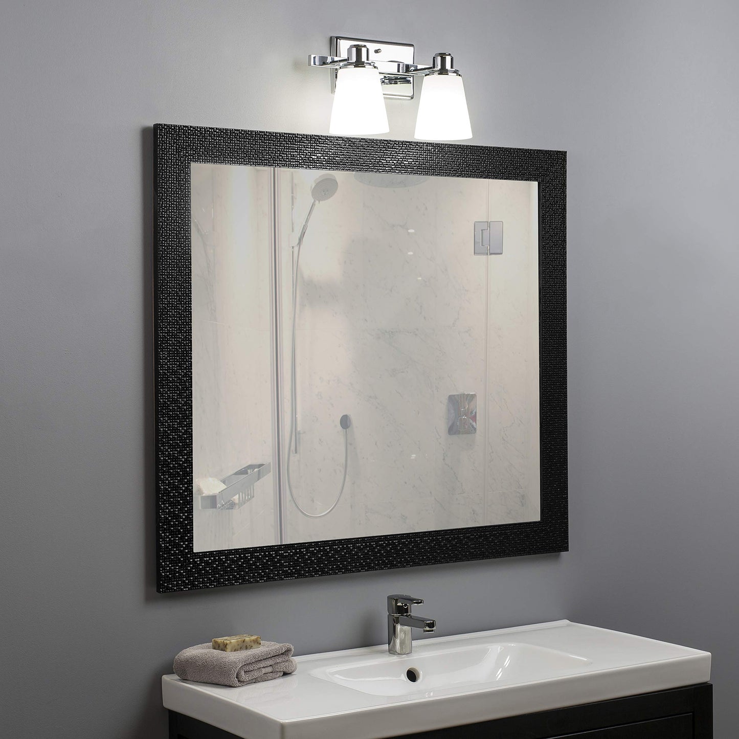 Linea di Liara Terracina Chrome Bathroom Light Fixtures Over Mirror 2-Light Bathroom Vanity Lights Fixture Wall Lighting Restroom Light Fixture