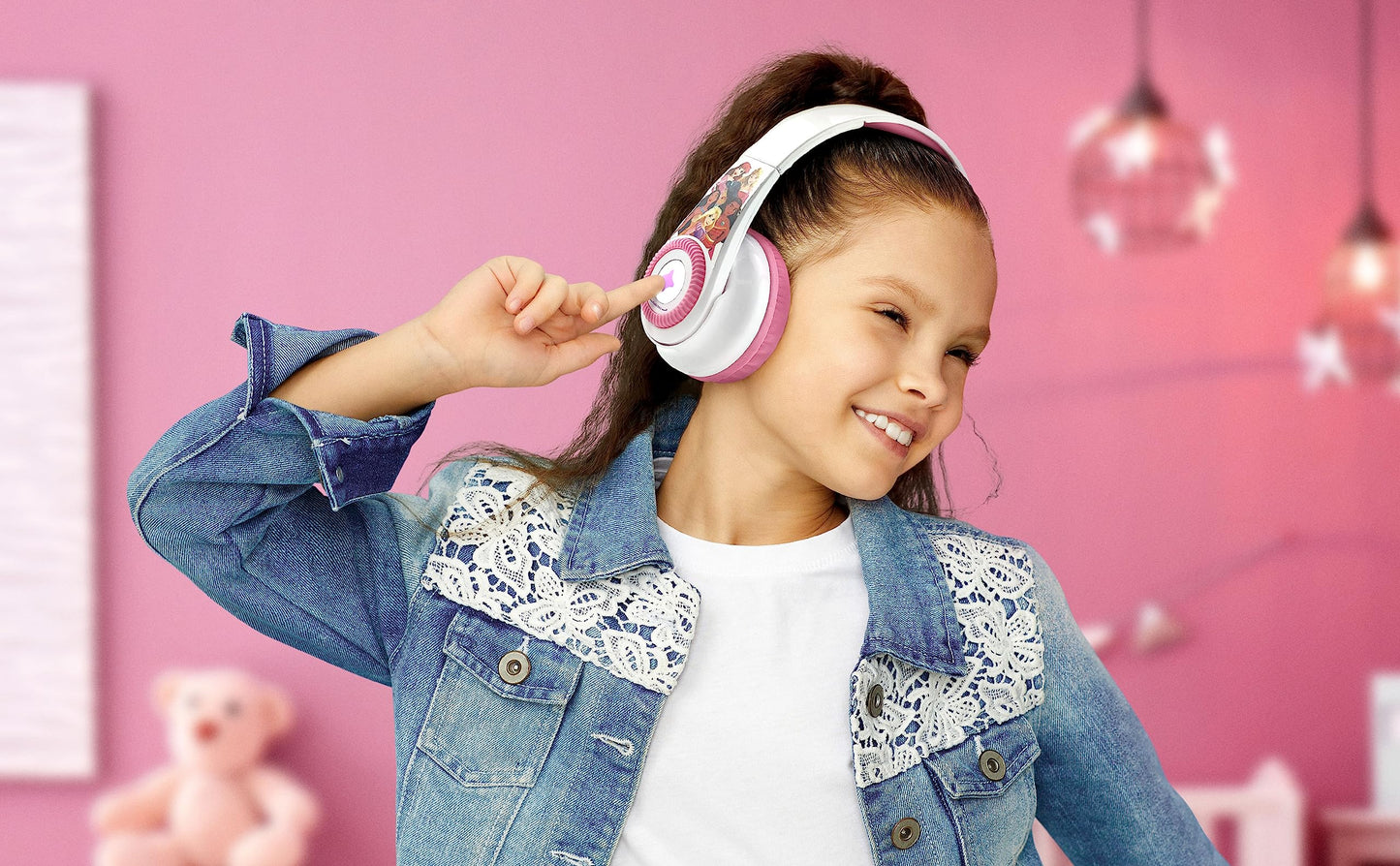 eKids Disney Princess Bluetooth Headphones with EZ Link+, Wireless Headphones with Microphone and Audio Cable, Kids Earphones for School, Home, or…
