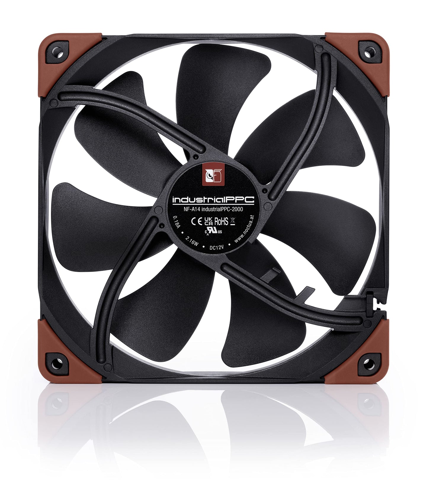 Noctua NF-A14 iPPC-2000, Heavy Duty Cooling Fan, 3-Pin, 2000 RPM (140mm, Black)