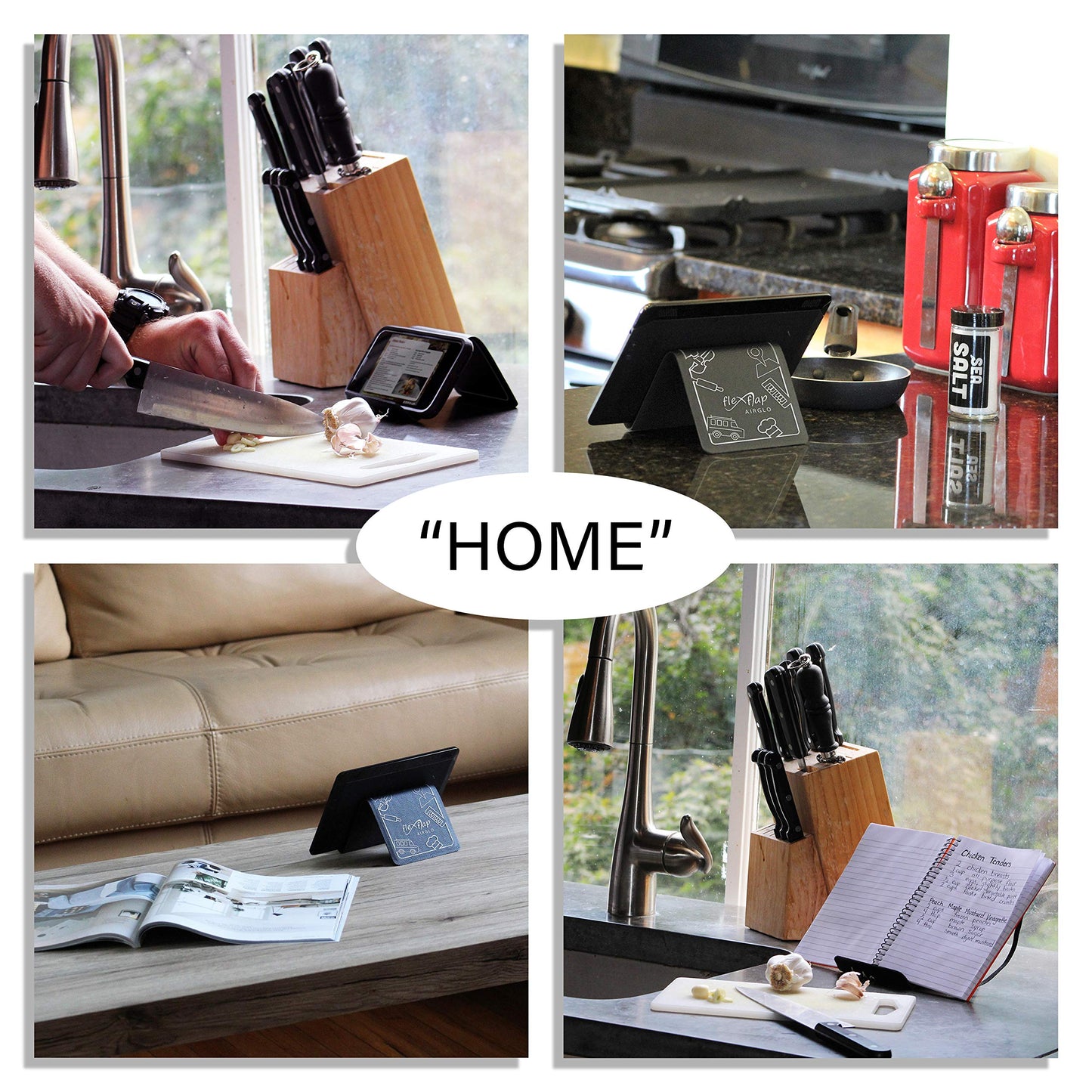 Flex Flap Cell Phone Holder & Flexible Tablet Stand for Airplane Travel, Desk, Bed, Treadmill - Essential Accessories & Cool Gadgets for Flying