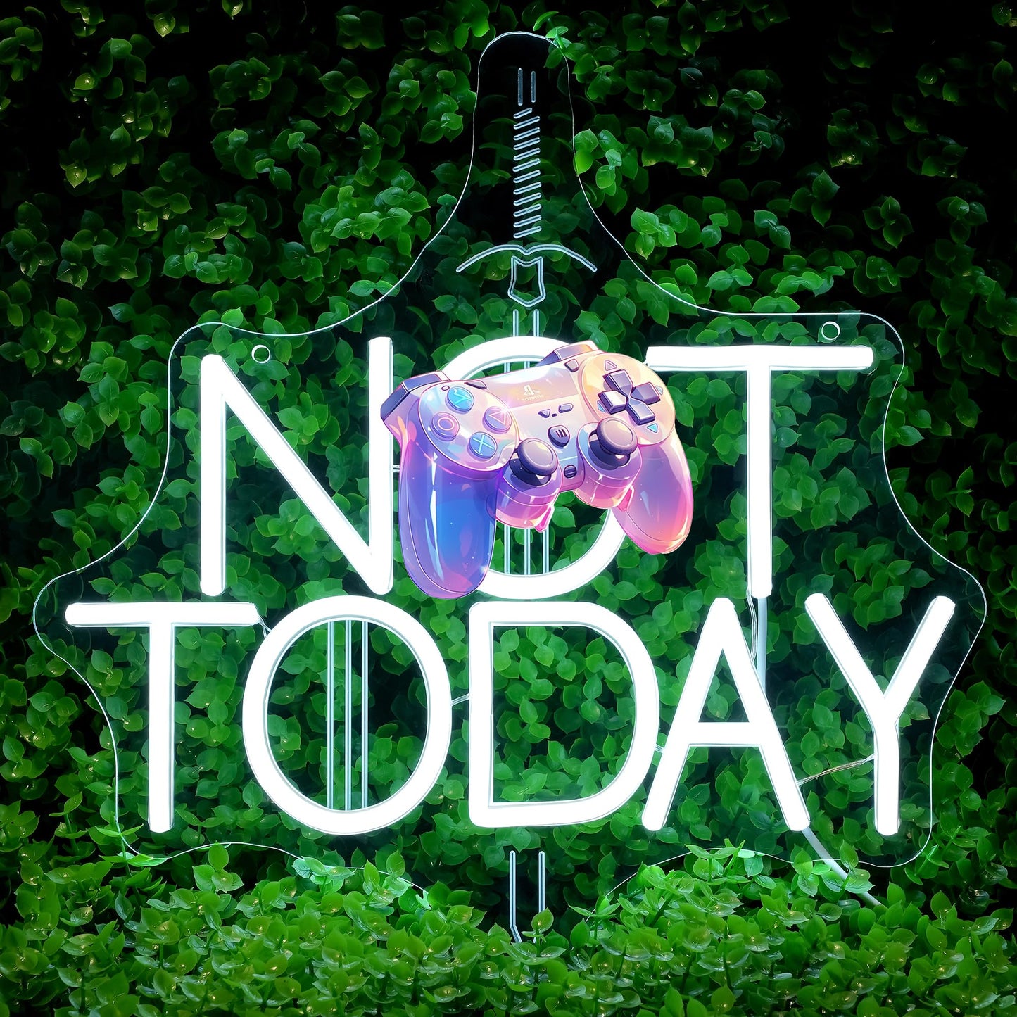 Sword Neon Sign Not Today for Wall Decor - Thrones Neon Acrylic USB Powered LED Wall Art Decor, Light Up Sign Dimmable, for Man Cave Bedroom Living