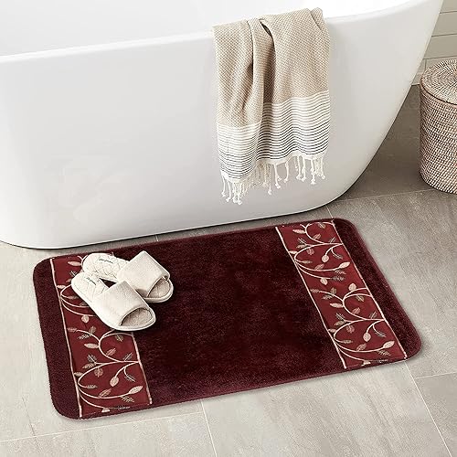 Popular Bath Aubury Modern Bathroom Rug Classic Luxury Bath Rug Contemporary Decor Beautiful Shower Mat Unique Design Stylish Washable Bathroom Rug…