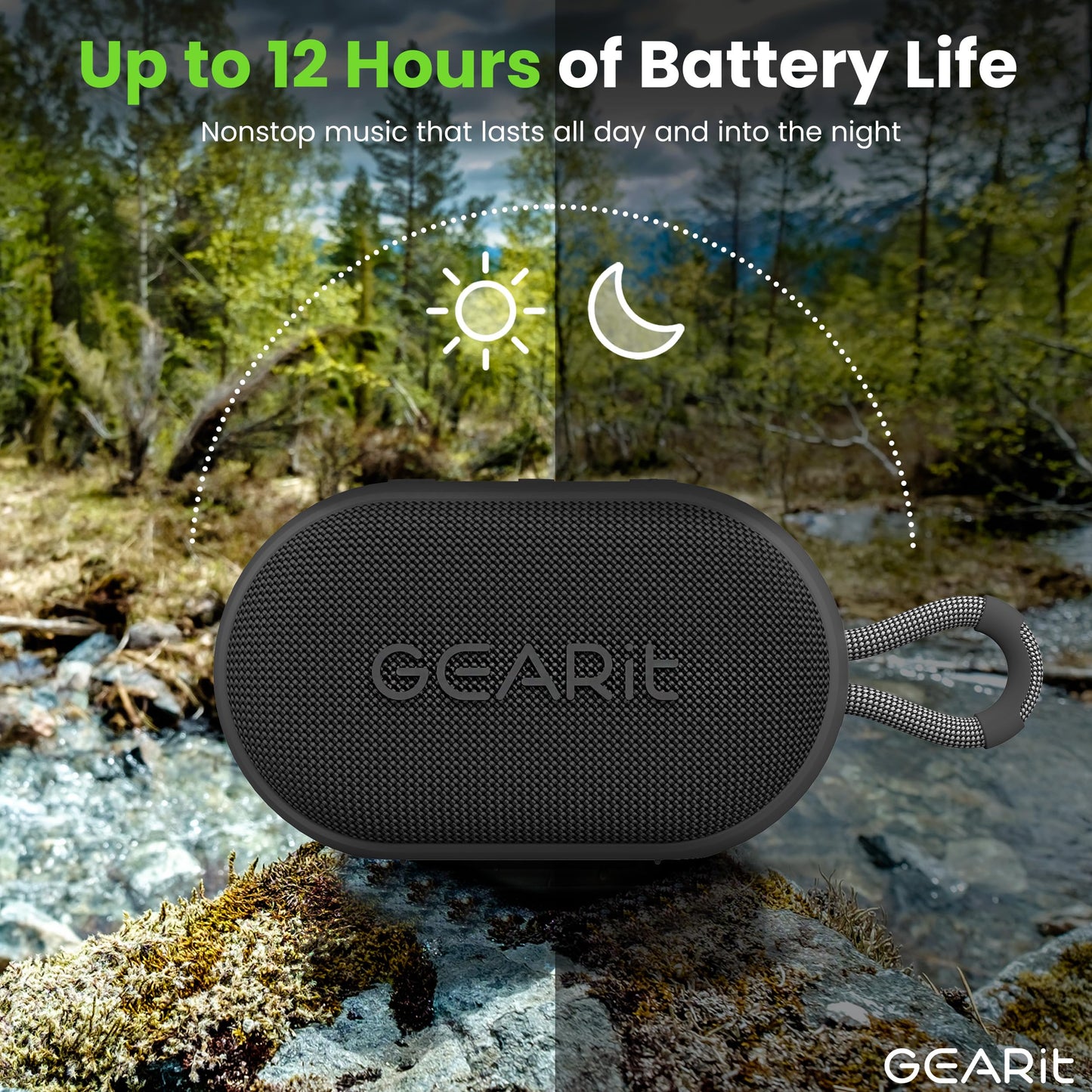 GEARit Golf Cart Magnetic Wireless Speaker | Portable Bluetooth Speaker | 16W Stereo Sound BT5.3 IPX6 Waterproof TWS Pairing RGB Light 5H Playtime
