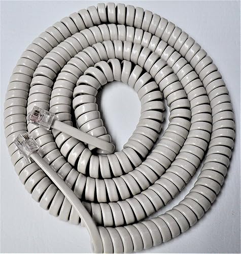 DIY-BizPhones 5-Pack Lot Off White 25 Ft Long Handset Cord Compatible with Panasonic Phone KX T7000 TS TSC Series T7020 T7030 T2335 T2355 T2365 TS105