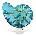 Puzzled Sea Shell Glass Art Night Light - Ocean-Themed Plug-in Wall Accent with On/Off Switch, Coastal Bathroom and Bedroom Decorative Lighting
