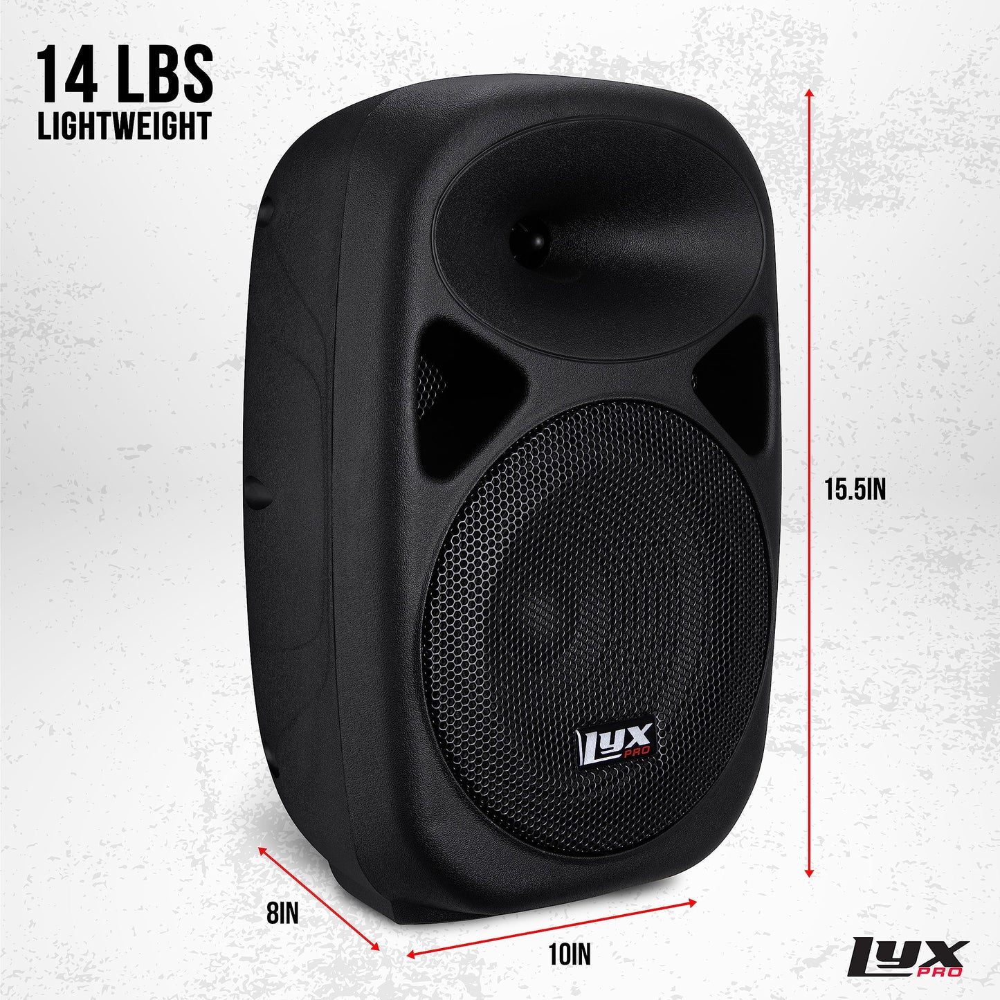 LyxPro 8” Inch Active PA Rechargeable Battery Speaker System, Equalizer, Bluetooth Connection, SD Slot USB MP3 AUX, Mic,1/4" 1/8" 3.5mm Inputs, SPA-8