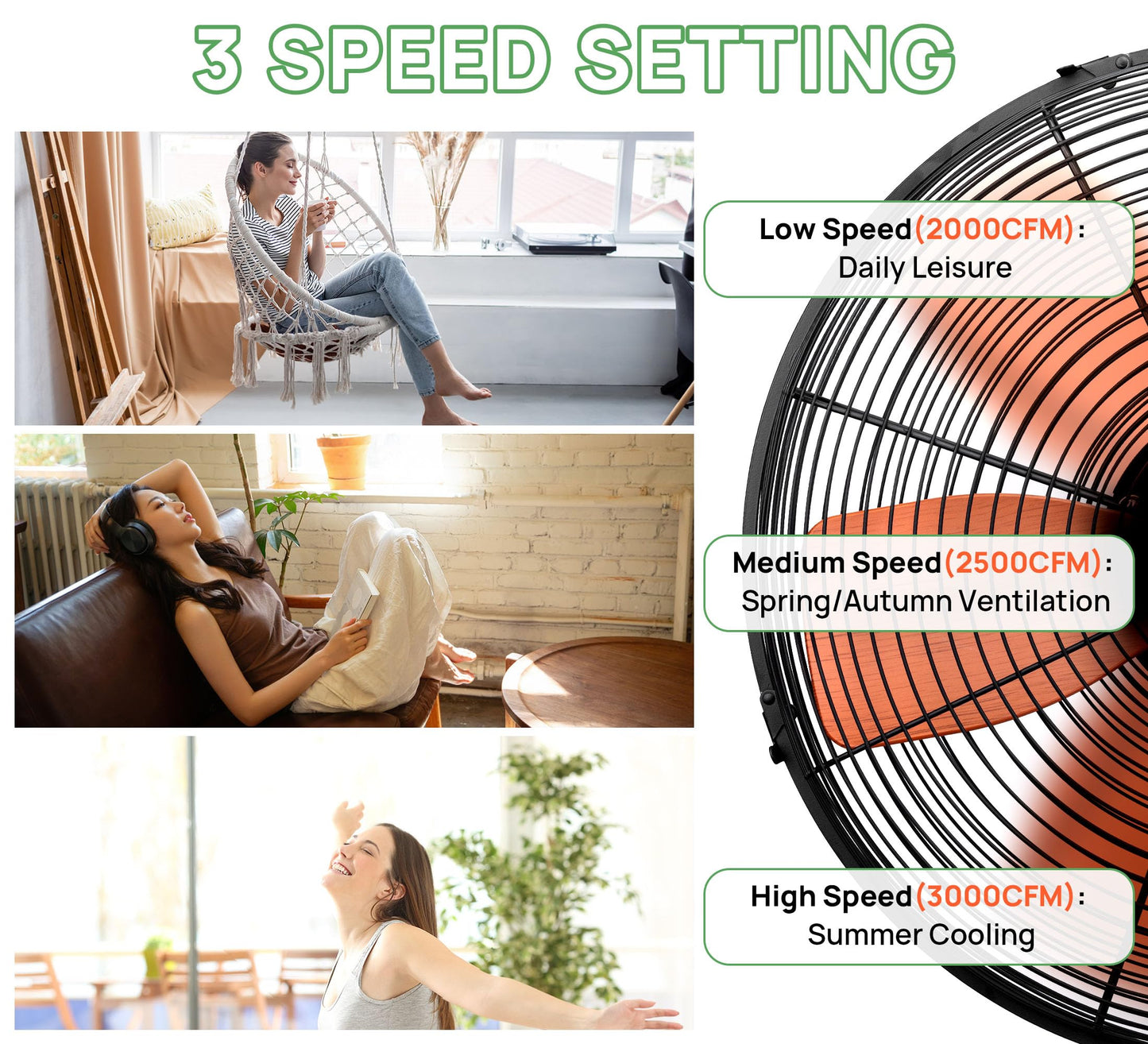 Outdoor Ceiling Fan for Patios, 20 Inch Gazebo Fan Waterproof Remote&Cord Control, 3 Speed, Low Noise, Plug in Ceiling Fan for Pergola, Porch, Gazebo