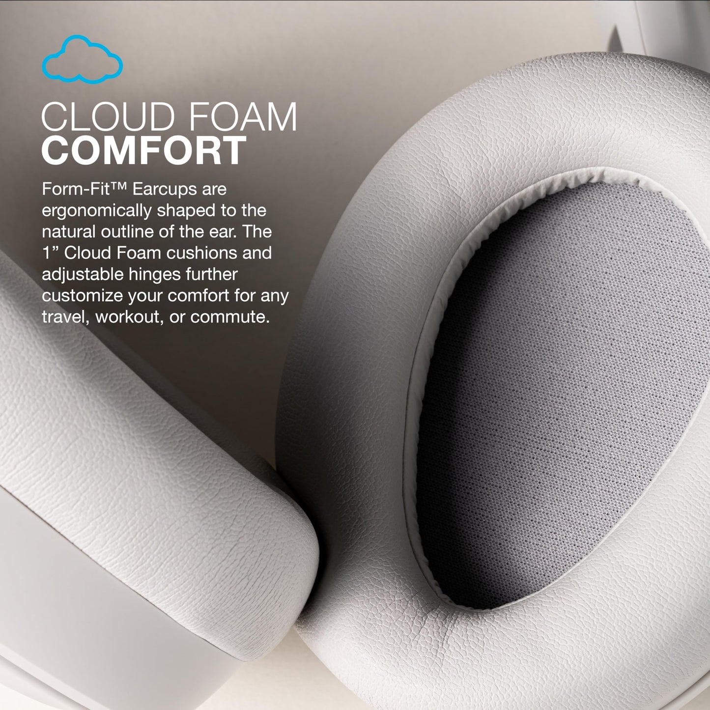 JLab JBuds Lux ANC Wireless Headphones, Cloud White, Hybrid Active Noise Cancelling, Customizable Sound, Spatial Audio Compatible, Premium Over-Ear…