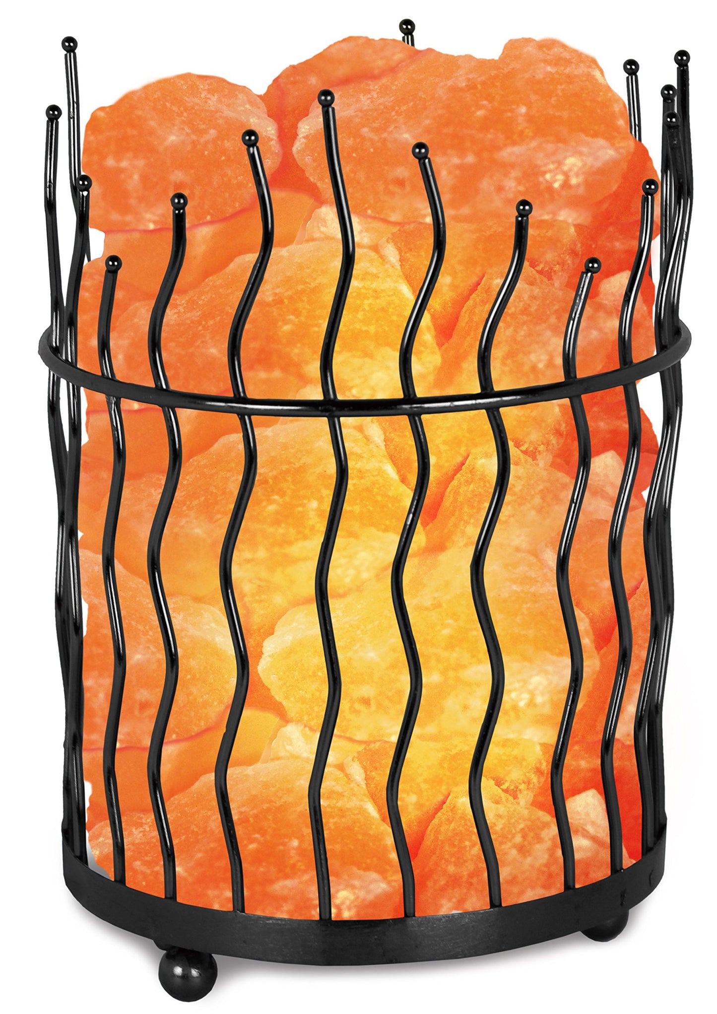 Himalayan Glow Pillar style Salt Basket Lamp with salt chunks, Himalayan Salt lamp with Touch Dimmer Control, Amber Glow, Idle for Home, Offices