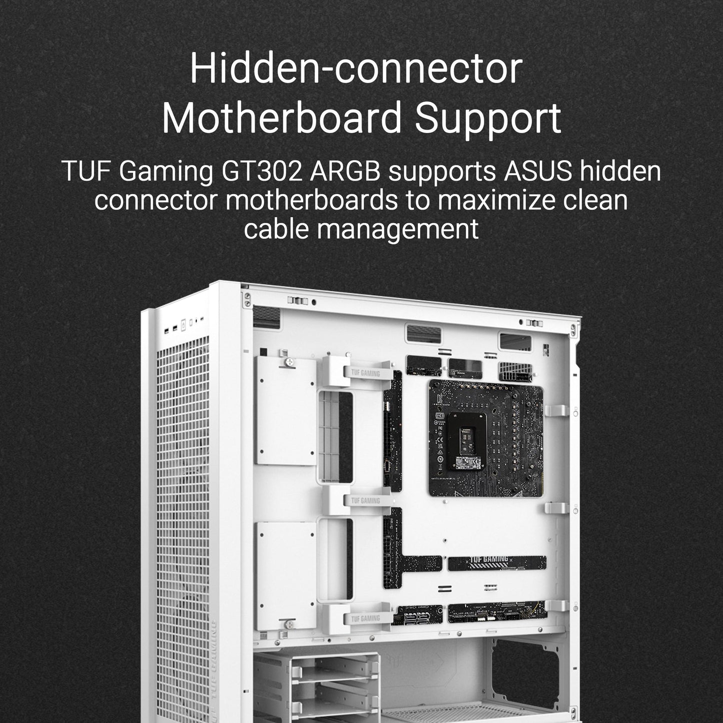 ASUS TUF Gaming GT302 ARGB ATX Mid-Tower Case Four 140x28mm ARGB Fans for Airflow & Static Pressure, Interchangeable Panel, Detachable top Panel
