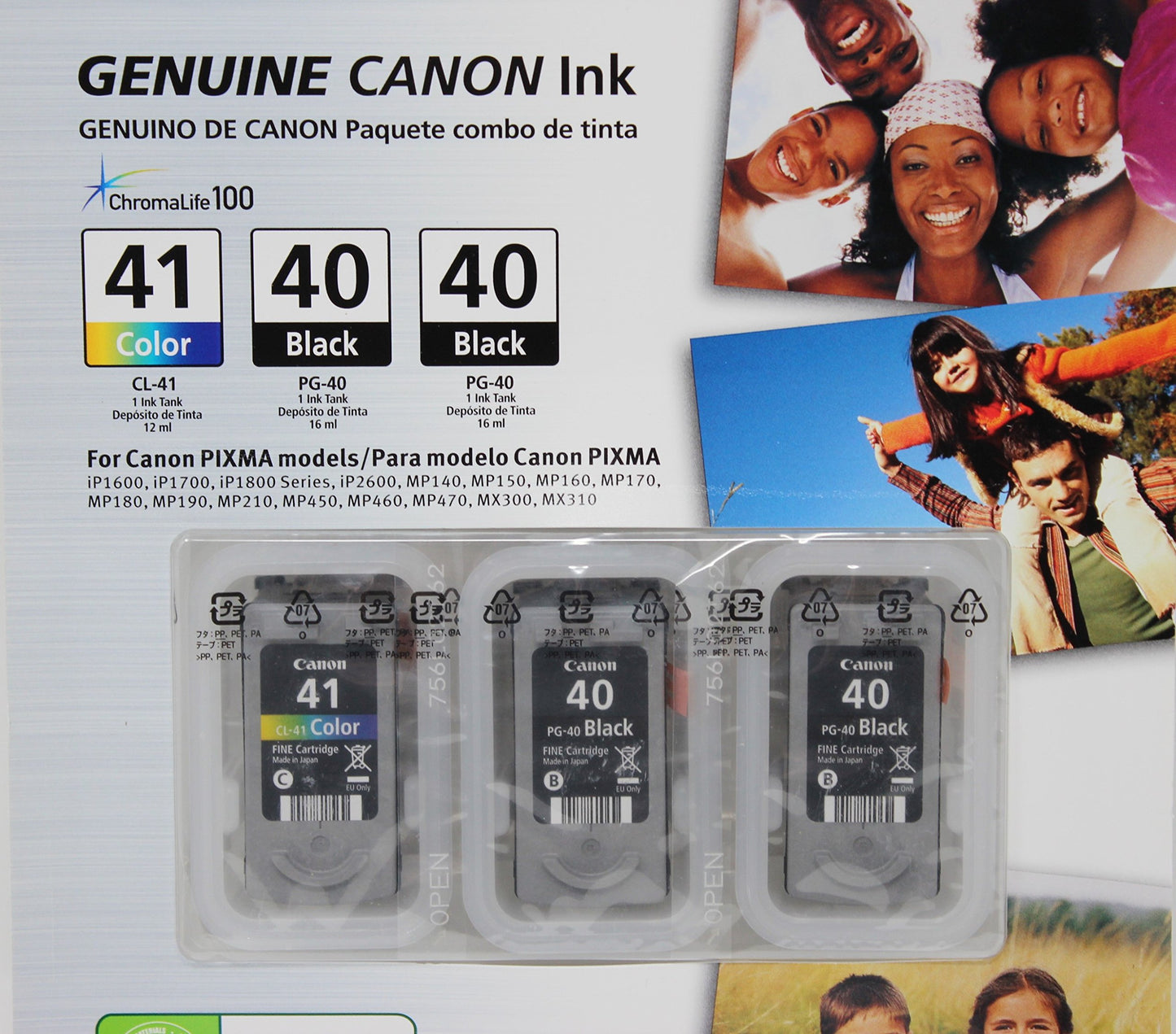 Canon 0615B016 PG-40/CL-41 Ink Tank Cartridge, Black/Tri-Color (3 pk.)