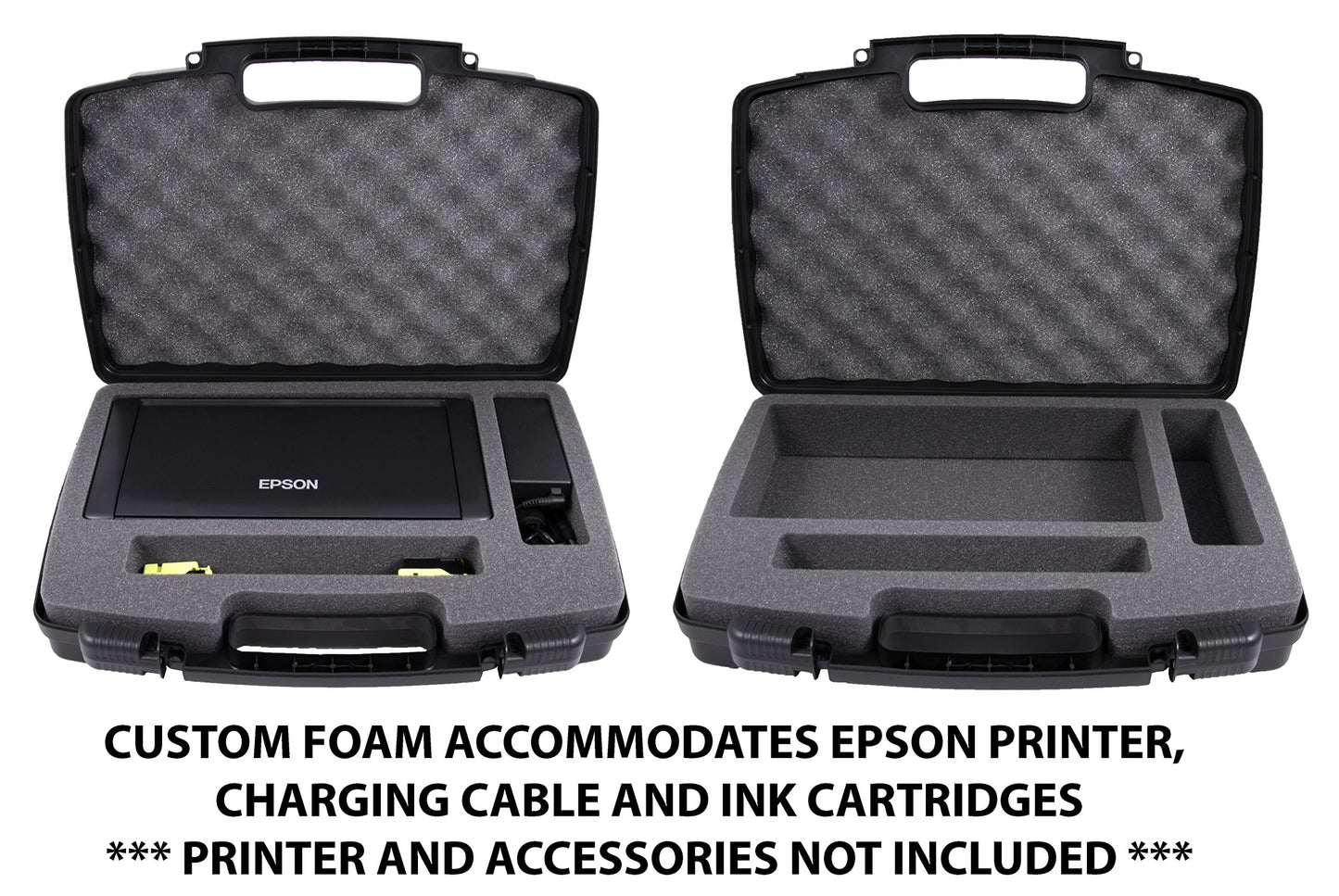 CASEMATIX Travel Case Compatible with Epson WF-100 and WF-110 Wireless Mobile Printer, Ink Cartridges, Power Adapter, Cables