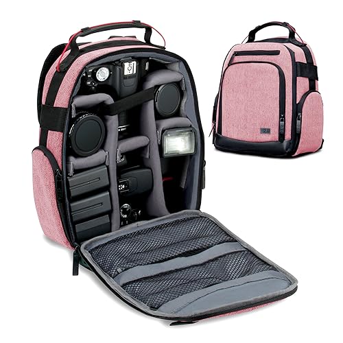 USA Gear Portable Camera Backpack for DSLR with Customizable Accessory Dividers, Weather Resistant Bottom and Comfortable Back Support - Compatible
