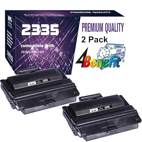 4Benefit (2-Pack?Black) Compatible 330-2209 330-2208 2335 Toner Cartridge Used for Dell 2335 2355 2335DN 2355DN Laser Printer (High Yield)