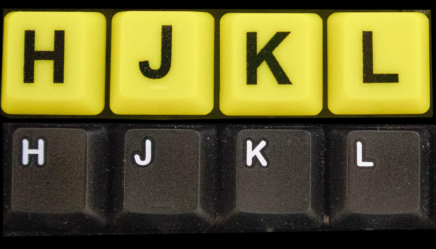 Big Bright Easy See Keyboard & Mouse - USB Wired - High Contrast Yellow with Oversized Black Letters - for Seniors, Visually Impaired - QWERTY