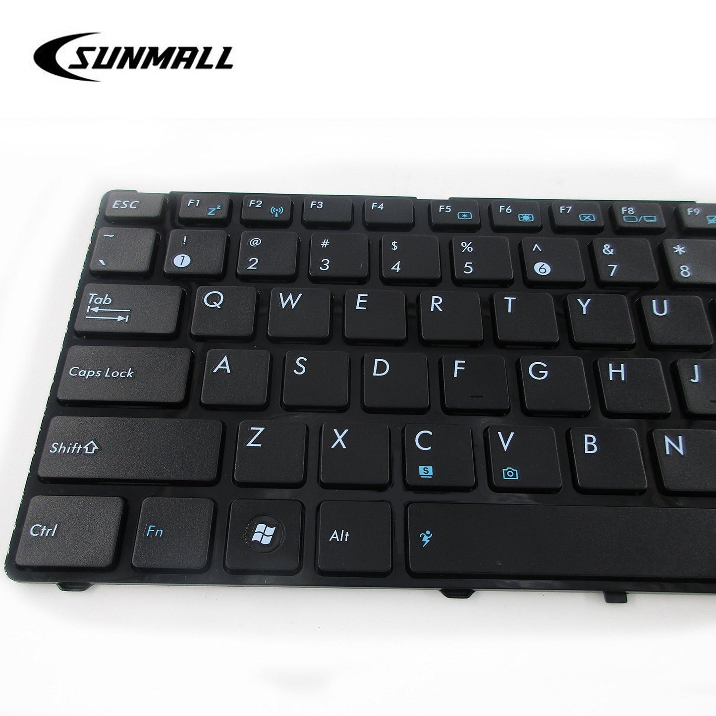 SUNMALL Keyboard Replacement Without Backlit Compatible with A52 F50 X53E A53S K53 K53S K54 G73S X73E Series Laptop Black US Layout
