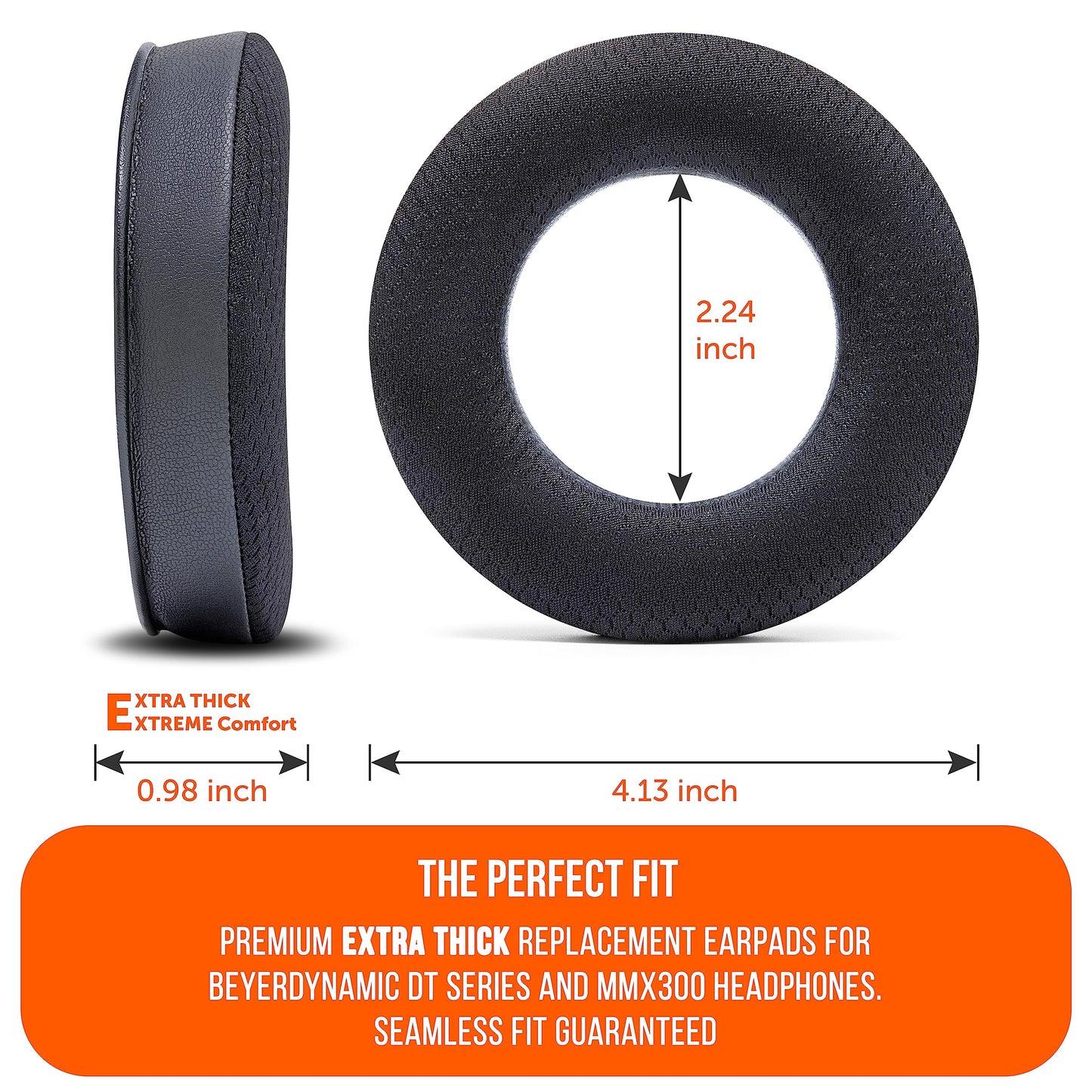 WC Freeze DT770 - Cooling Gel Ear Pads for Beyerdynamic DT770, DT990, DT880, MMX300, DT1770, DT1990 Headphones | Sport Fabric Exterior, Noise