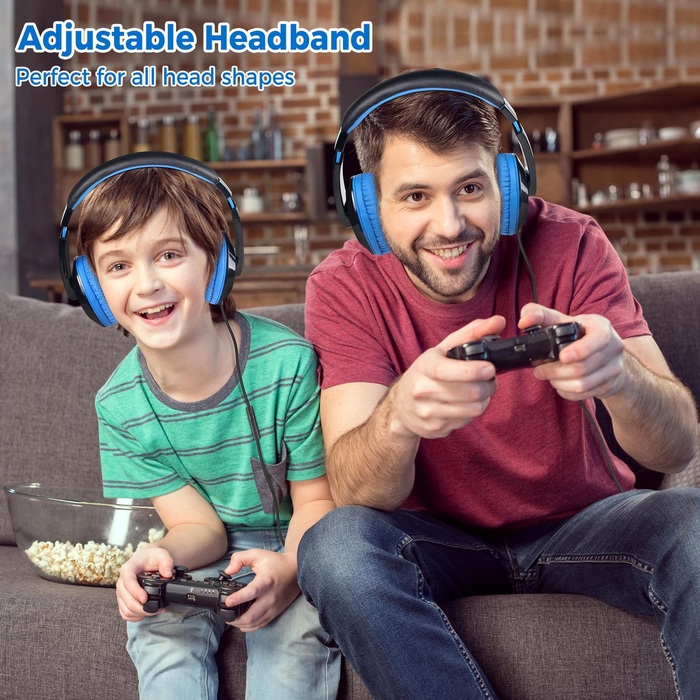 rockpapa Comfort+ Kids Headphones with Microphone, Boys Girls Student Over-Ear Headphones Wired for School Classroom Laptop PC Computer Tablet Black…