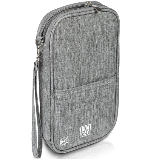 BOACAY Travel Document Organizer with RFID, Family Passport Holder, Wallet for Women & Men, Portable & Waterproof Case for Cards, Boarding Pass, Money