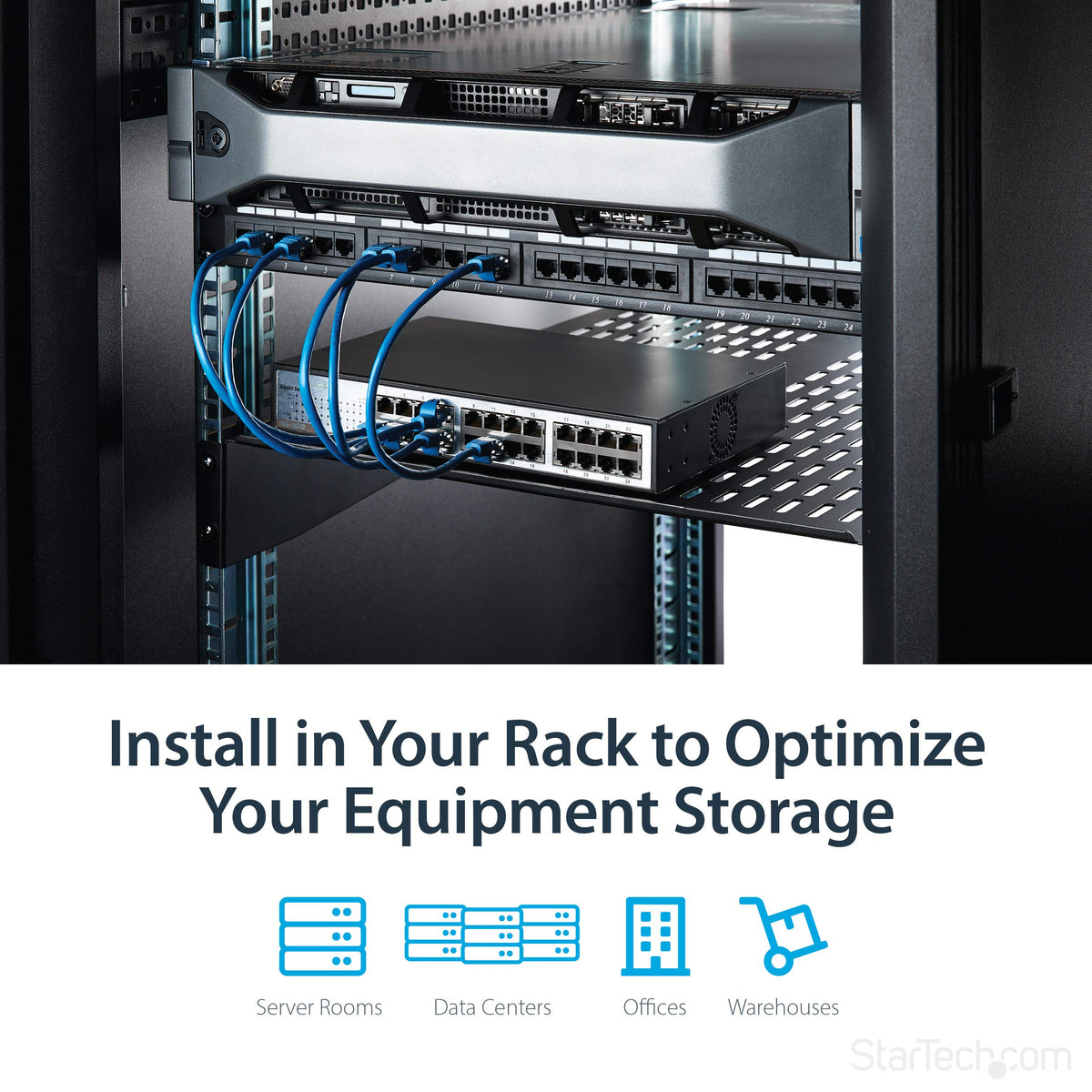 STARTECH.COM CABSHELF22V / 2U Vented Rack Shelf