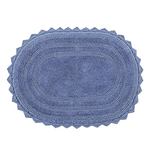 Better Trends Lilly Crochet 17x24 Oval Bath Rugs & Reversible Rugs, Bath mats for Bathroom, Luxurious 100% Cotton Bath Rug & Water Absorbent Bathroom…