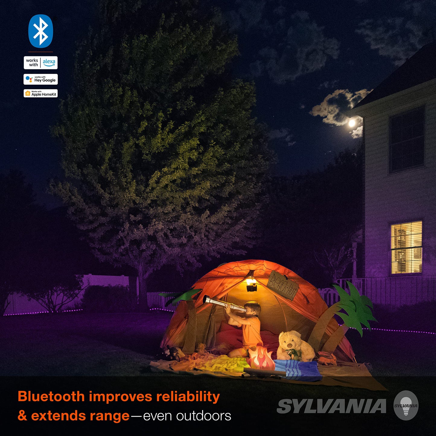 SYLVANIA Smart 16.4 ft Bluetooth Mesh LED Flex Light Strip Outdoor Starter Kit for Alexa/Google/Apple HomeKit, RGBTW Full Color, Dimmable, Accessories