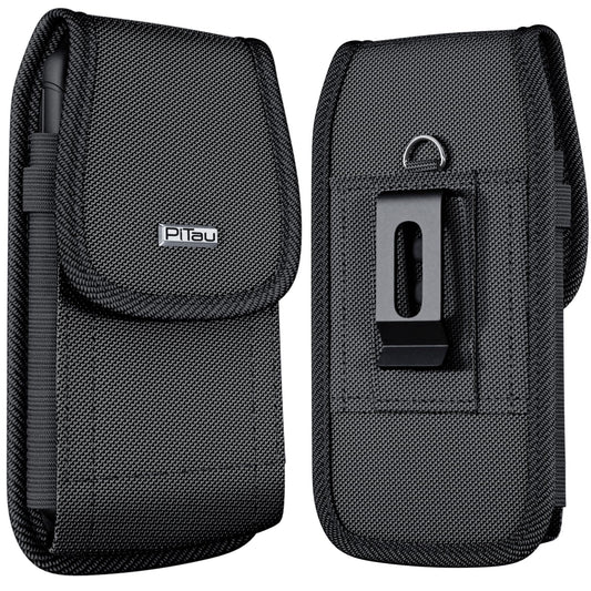 PiTau Nylon Holster for Large iPhone Plus, Pro Max Models 17 16 15 14 13 12 11 Xs, Samsung Galaxy Plus S25+ S24+ S23+ S22+, Cell Phone Belt Holder