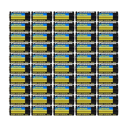 50 pcs Panasonic CR123A 3V Photo Lithium Batteries