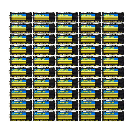 50 pcs Panasonic CR123A 3V Photo Lithium Batteries