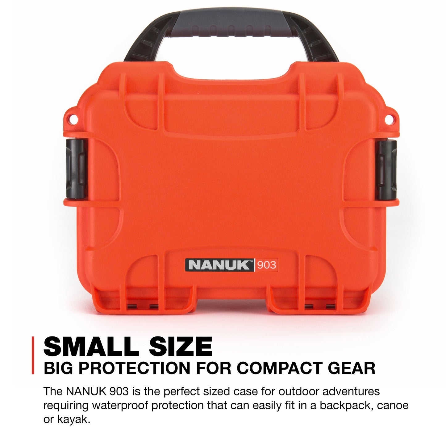 NANUK 903 Small Waterproof Hard Case with Foam Insert 9.1" x 6.8" x 3.8" - Orange