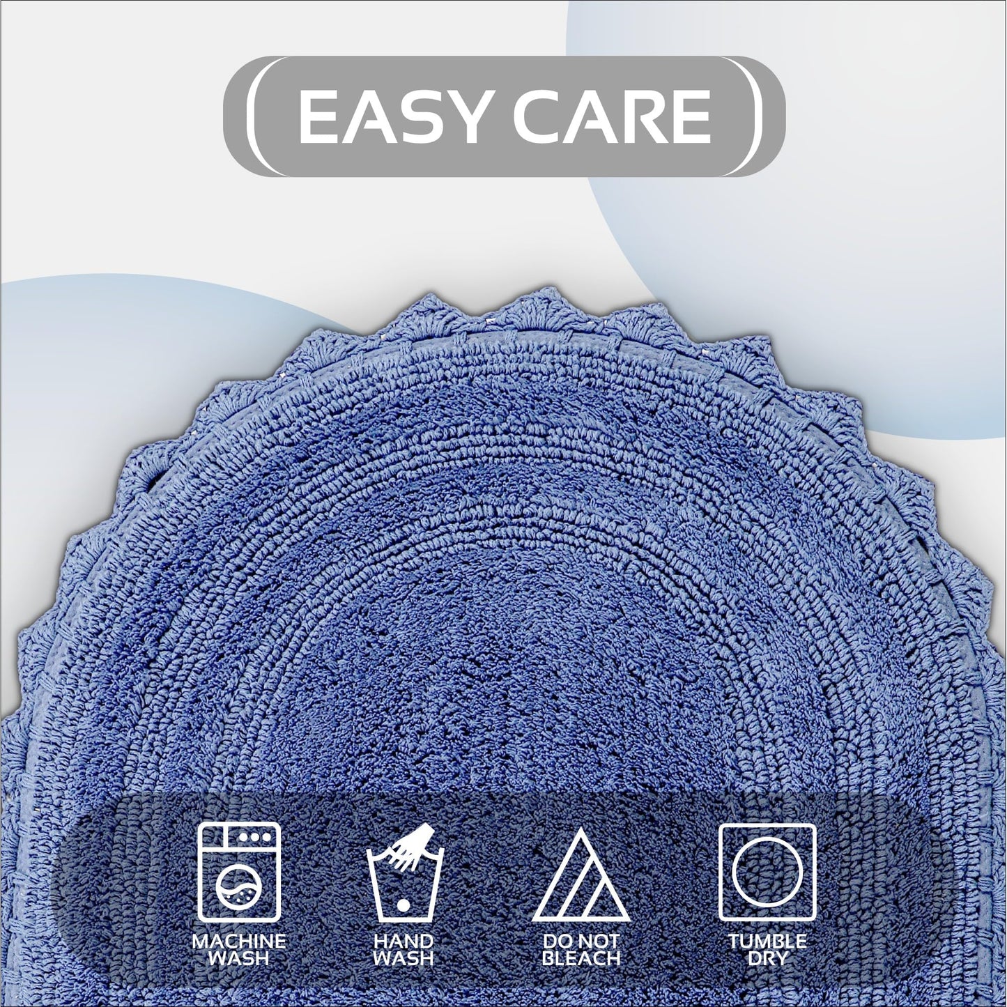 Better Trends Lilly Crochet 17x24 Oval Bath Rugs & Reversible Rugs, Bath mats for Bathroom, Luxurious 100% Cotton Bath Rug & Water Absorbent Bathroom…