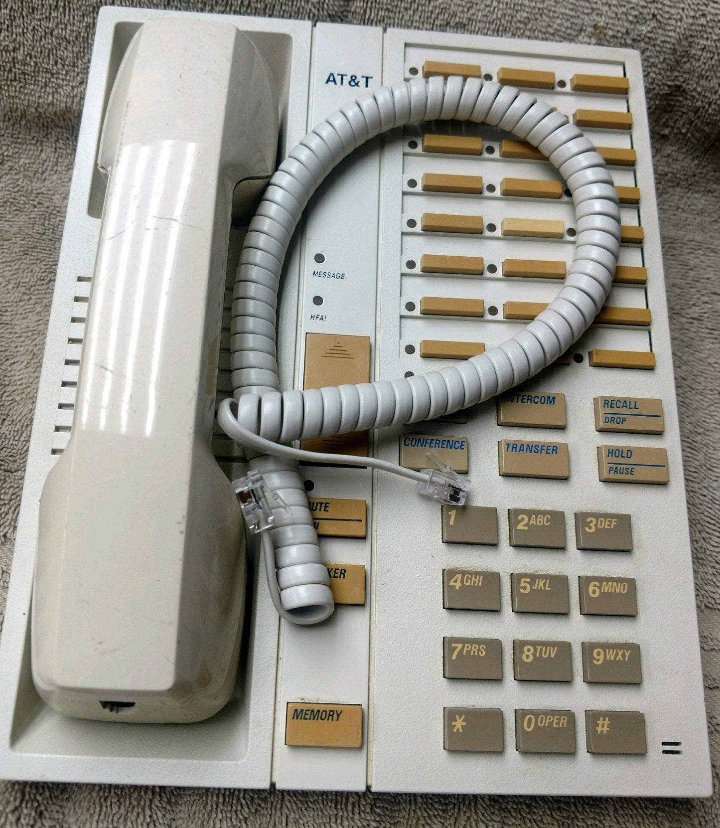 Misty Cream 9 Ft Short Handset Cord Compatible with Avaya Phone Spirit 6 24 Button 6B 24B Off White Receiver Curly Coil Pack AT-T Lucent 3160 006MC