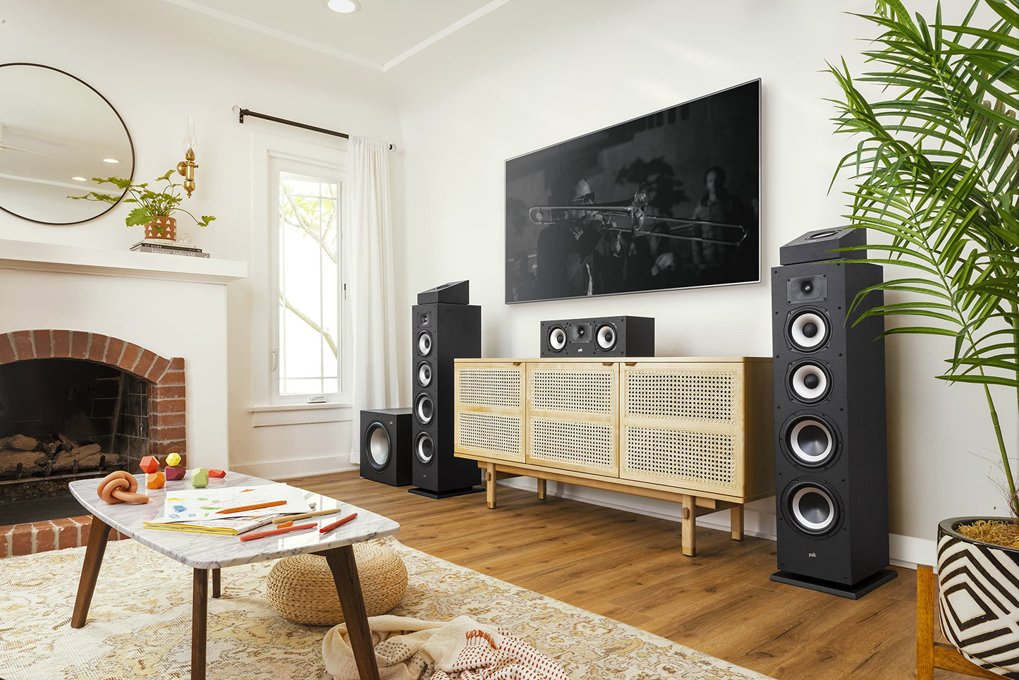 Polk Monitor XT30 Compact Center Channel Speaker - Hi-Res Audio Certified, Dolby Atmos & DTS:X Compatible, 1" Terylene Tweeter & Dual 5.25"