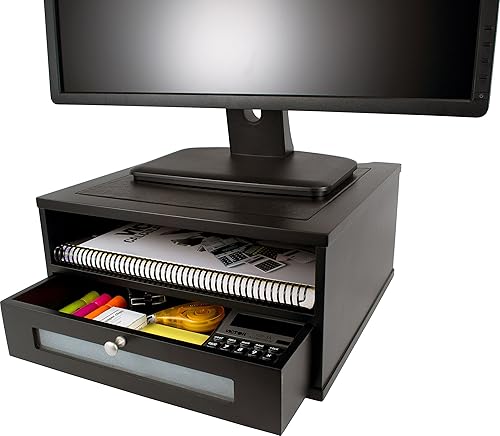 Victor Midnight Black Collection 1175-5 Wood Monitor Stand/Riser