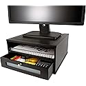 Victor Midnight Black Collection 1175-5 Wood Monitor Stand/Riser