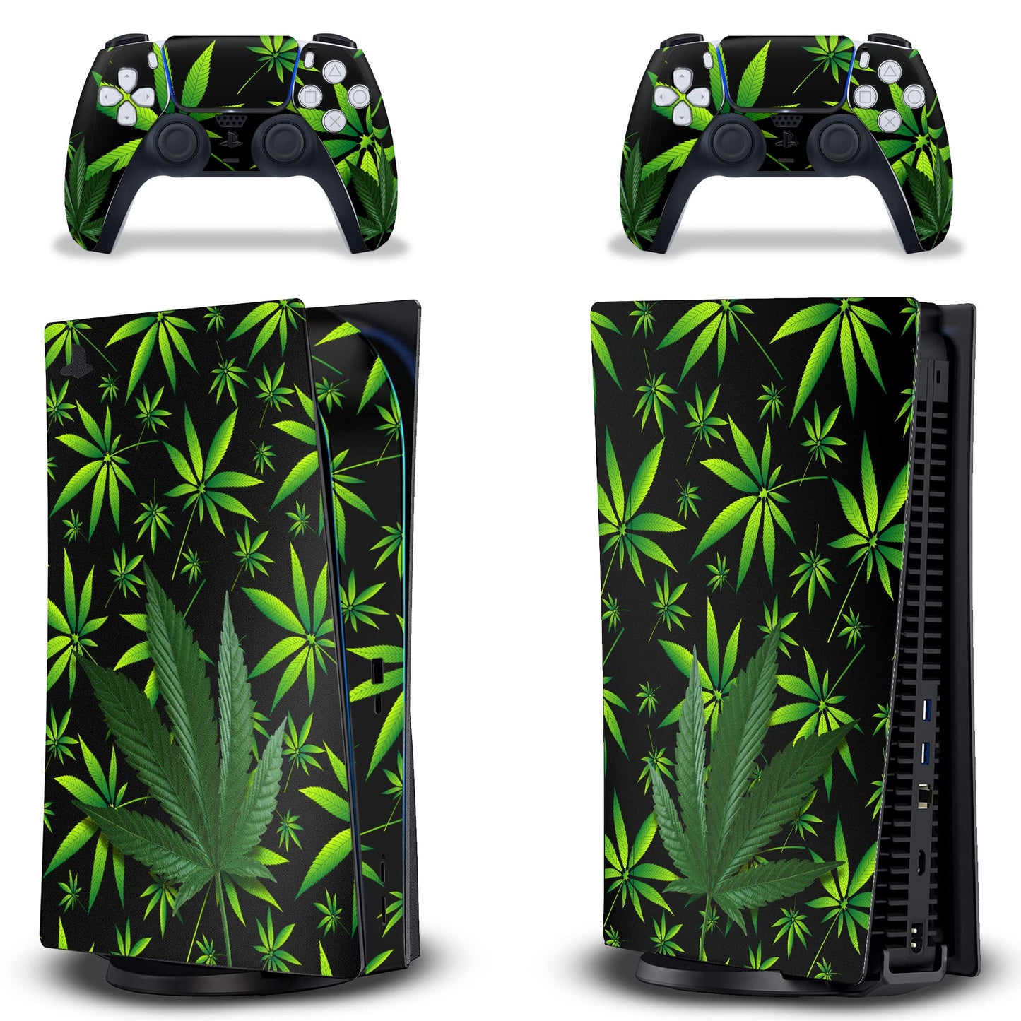 AMR Racing 247 Skins Graphics kit Sticker Decal Compatible with PS5 Playstation 5 and DualSense Controllers - Weeds Black