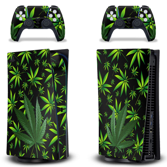 AMR Racing 247 Skins Graphics kit Sticker Decal Compatible with PS5 Playstation 5 and DualSense Controllers - Weeds Black