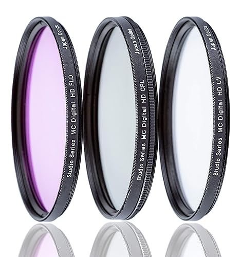 Ultimaxx Professional 3-Piece Multi-Coated Filter Set for Digital and Video Cameras with HD Optics and 52mm Diameter