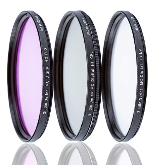 Ultimaxx Professional 3-Piece Multi-Coated Filter Set for Digital and Video Cameras with HD Optics and 52mm Diameter