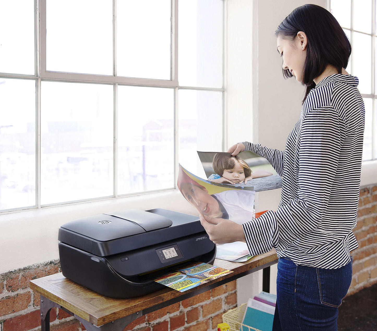 HP HP4650-RB-AMZ Office Jet 4650 Wireless All-in-One Photo Printer, Copier and Scanner - Black (Renewed), Black & Color