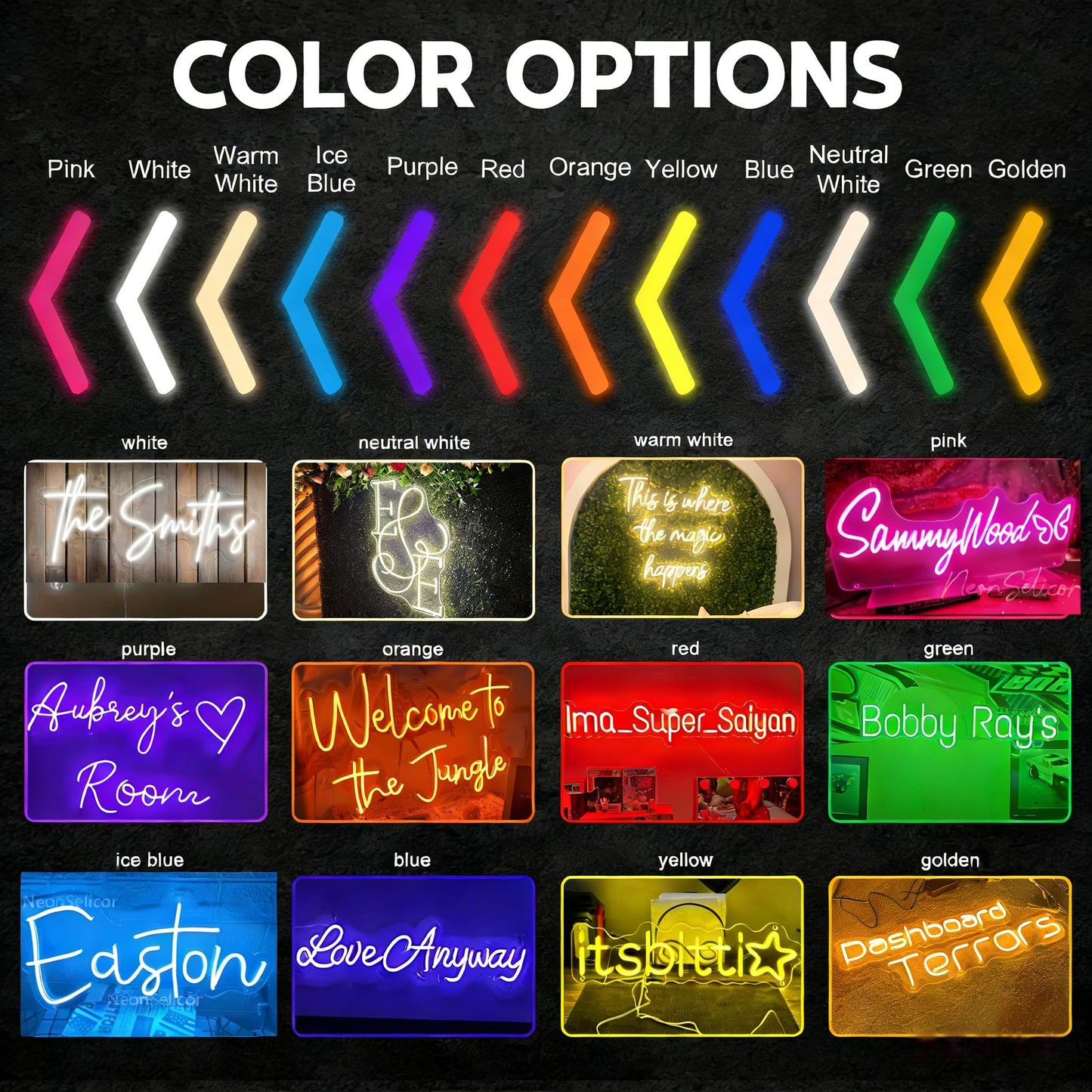 OPBYWE Custom Neon Signs, Personalized Large LED Neon Light Signs for Wedding Backdrop, Customizable Last Name Logo for Engagement, Bridal Shower