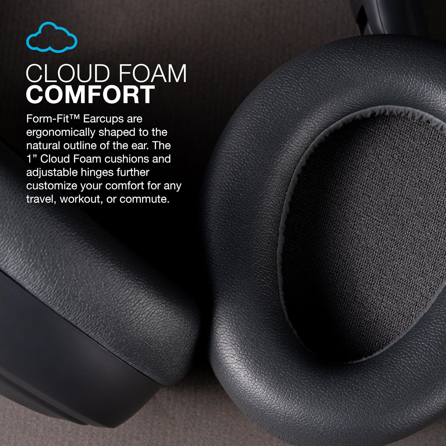 JLab JBuds Lux ANC Wireless Headphones, Graphite, Hybrid Active Noise Cancelling, Customizable Sound, Spatial Audio Compatible, Premium Over-Ear…