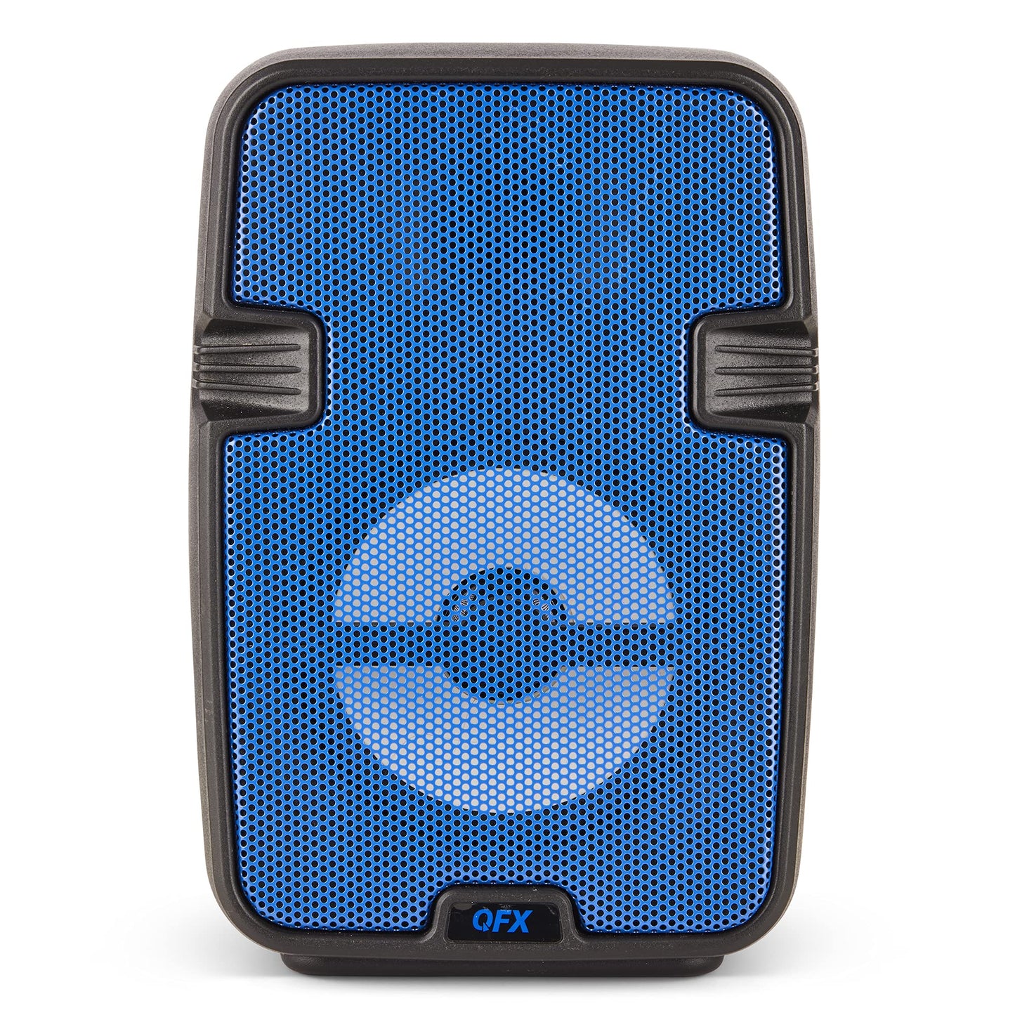 QFX BT-60-BL 4" Bluetooth Speaker with Microphone, AUX, USB Inputs - LED Party Lights - Rechargable True Wireless Stereo Portable Speaker - Blue