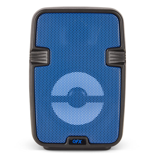 QFX BT-60-BL 4" Bluetooth Speaker with Microphone, AUX, USB Inputs - LED Party Lights - Rechargable True Wireless Stereo Portable Speaker - Blue