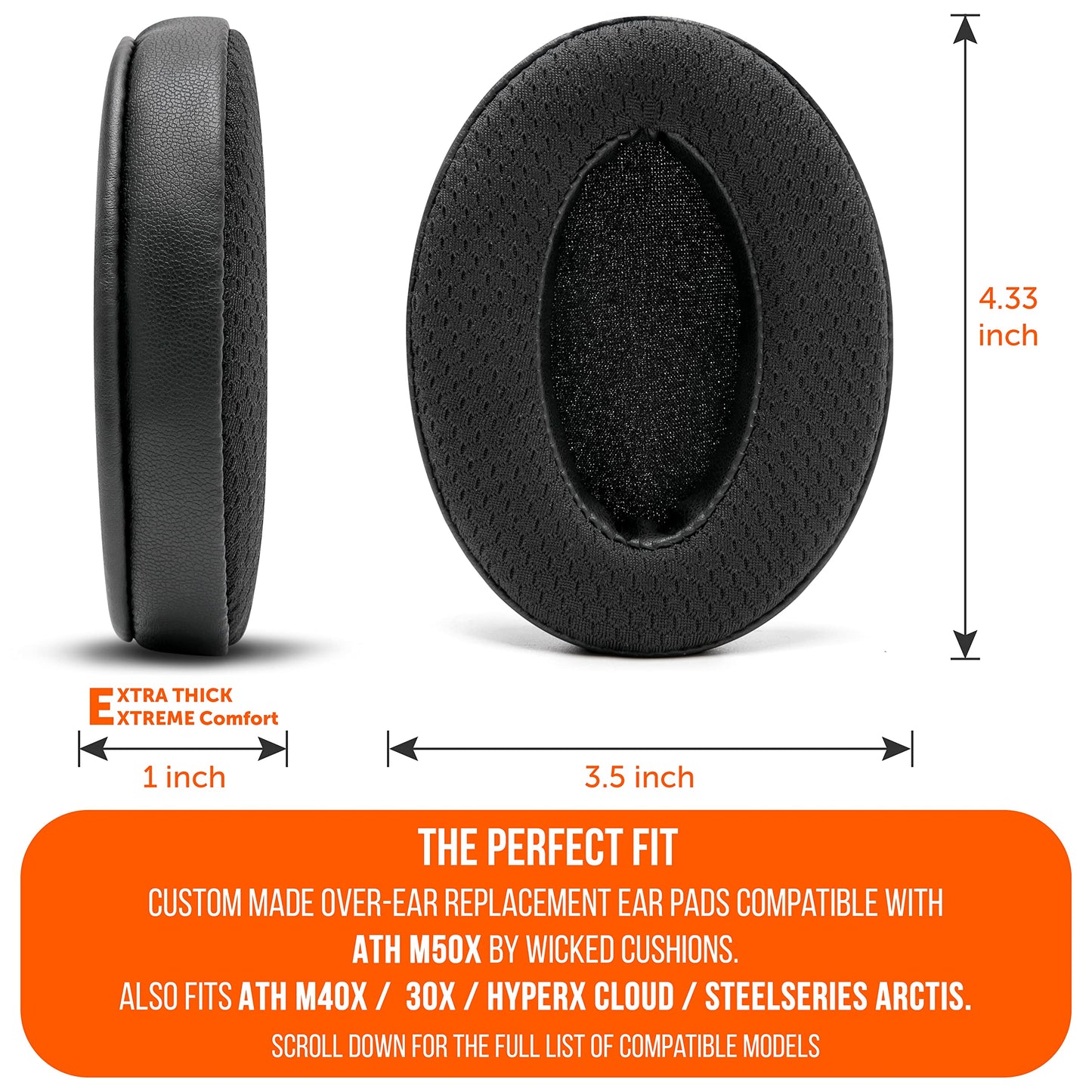 WC Freeze Cooling Gel Earpads - Compatible with HyperX Cloud, Steelseries Arctis, ATH M50X, G Pro X & More - Major Comfort Upgrade & Cooler for Longer