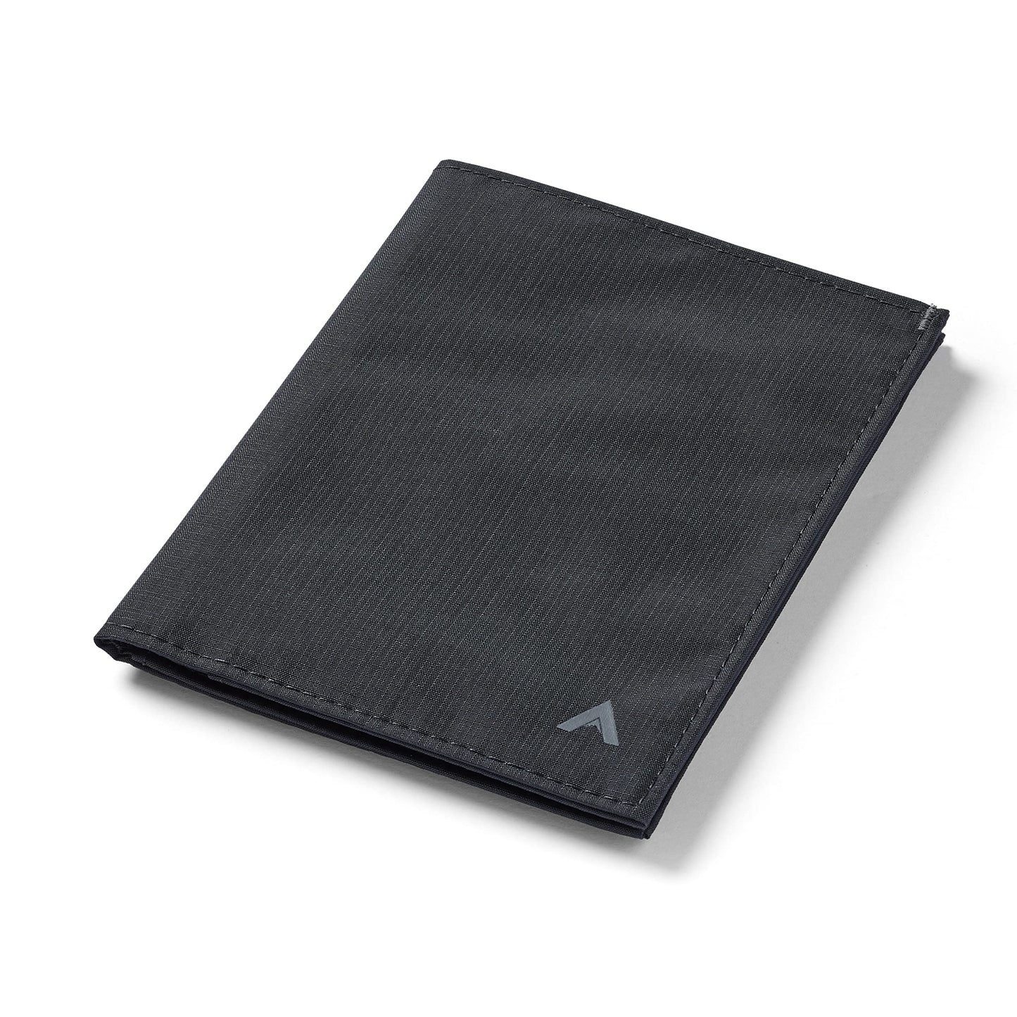 Allett Travel Wallet, Jet Black | Nylon, Thin Bifold, RFID Blocking, Minimalistic, Front Pocket | Holds Up To 10 Cards & Passport | For Men & Women